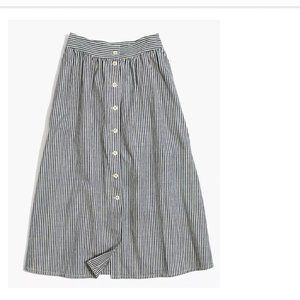 Madewell Palisade Button-Front Midi Skirt Size 4
